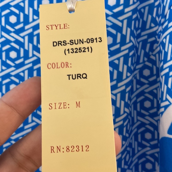 ARYEH Blue and White Sleeveless Dress size M brand new length 35” bust 34” - Picture 3 of 12